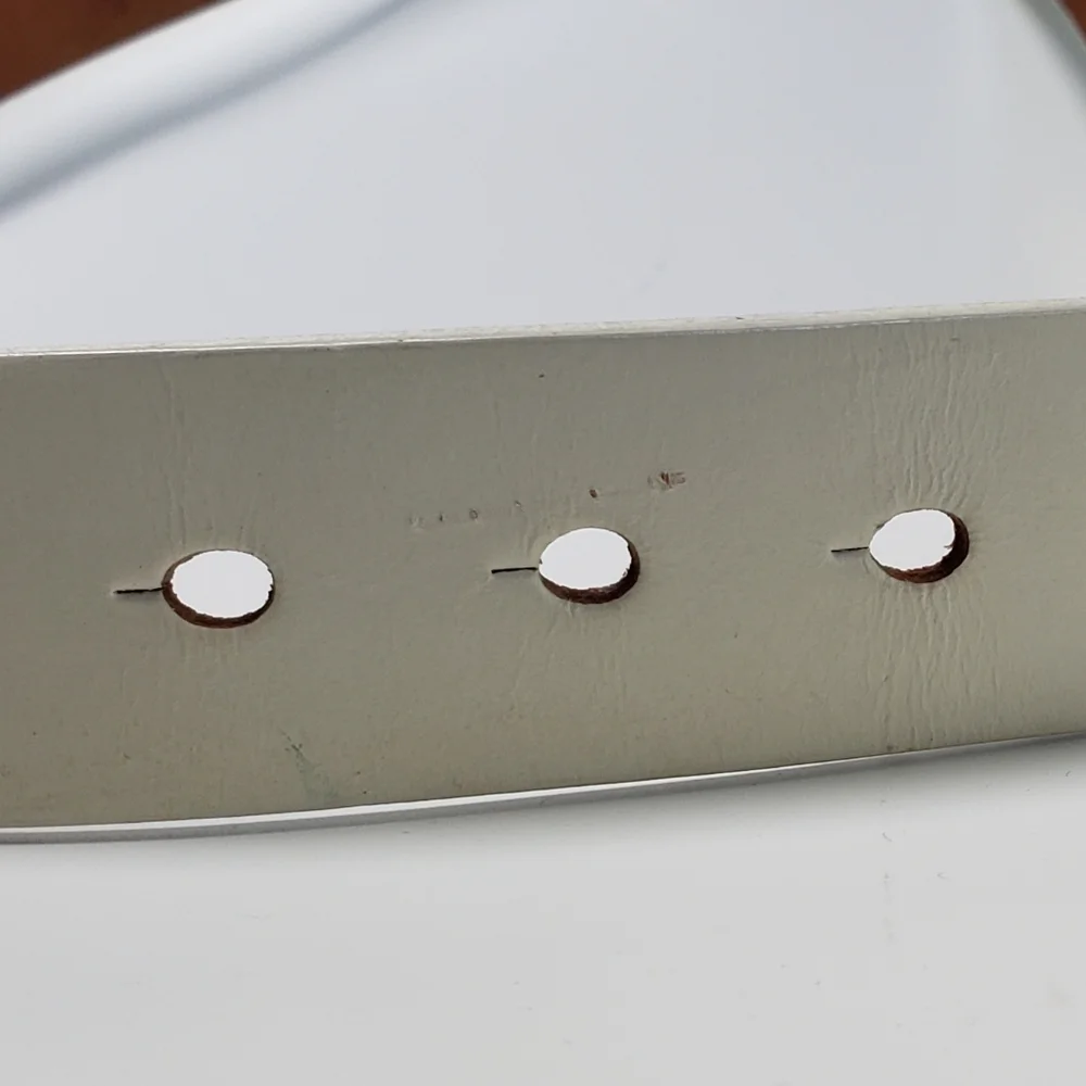 Paul Smith Off White Leather Belt with Anchor Buckle